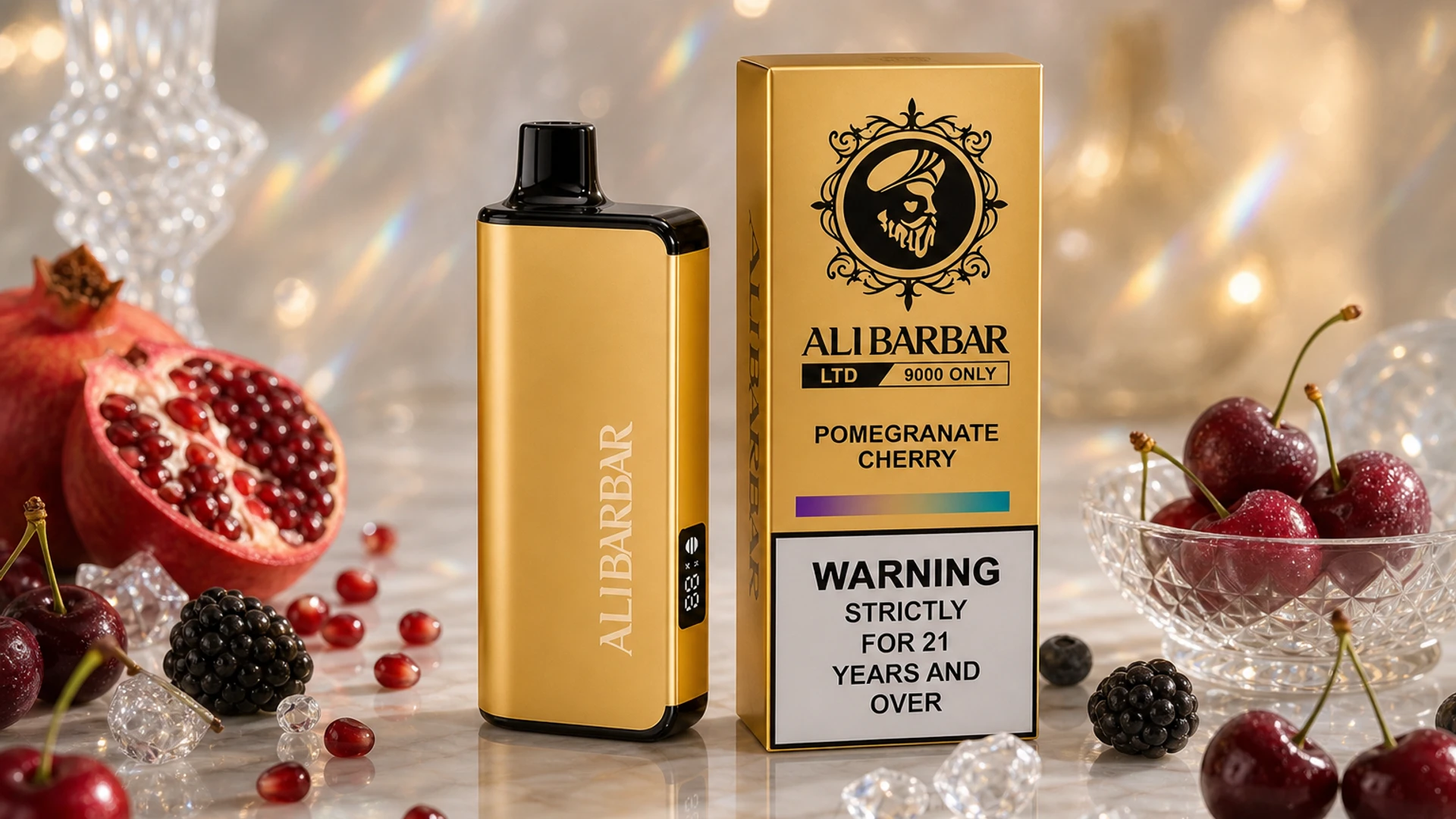 LTD 9000 Pomegranate Cherry lifestyle flavour scene