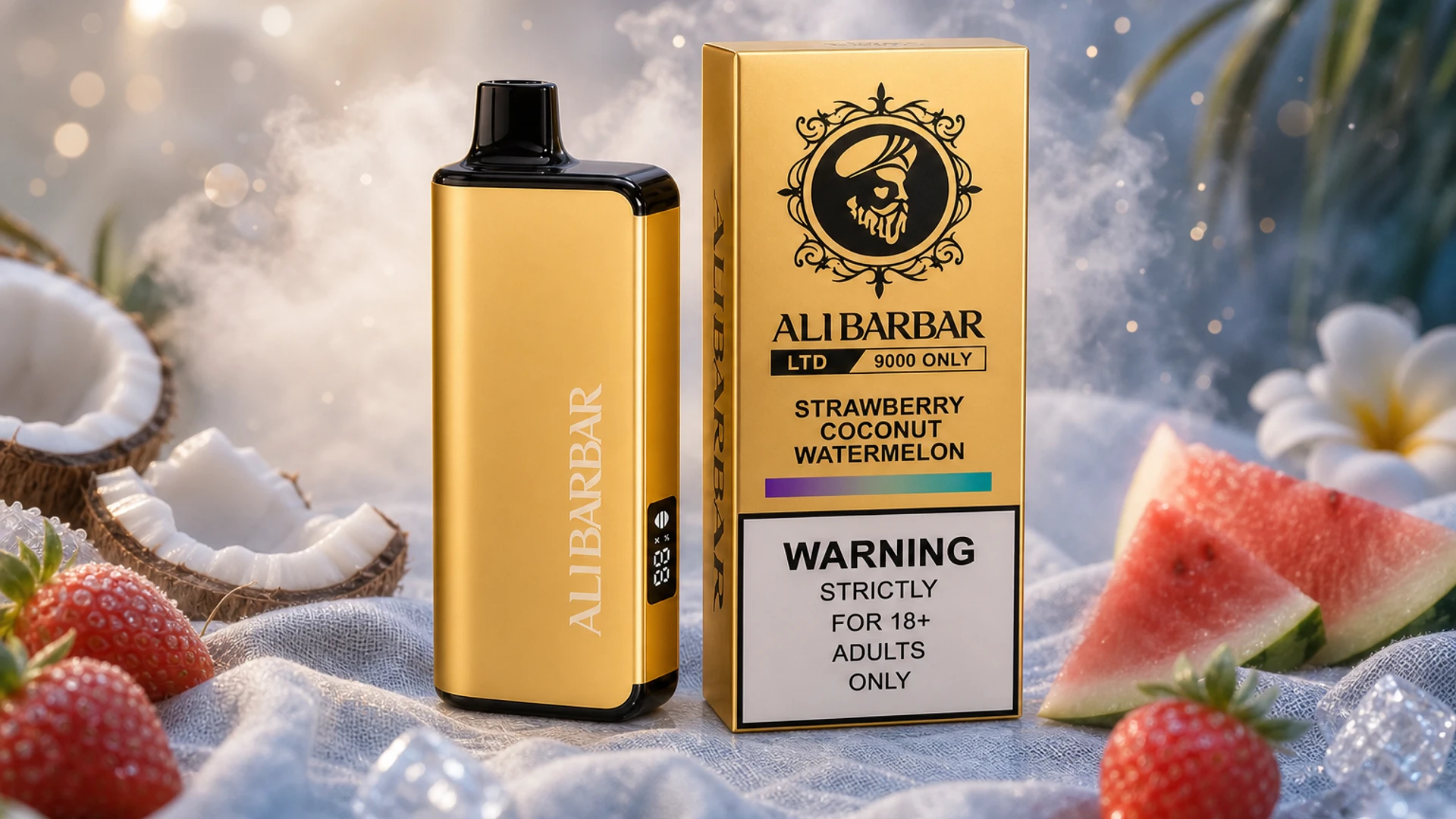 LTD 9000 Strawberry Coconut Watermelon lifestyle flavour scene