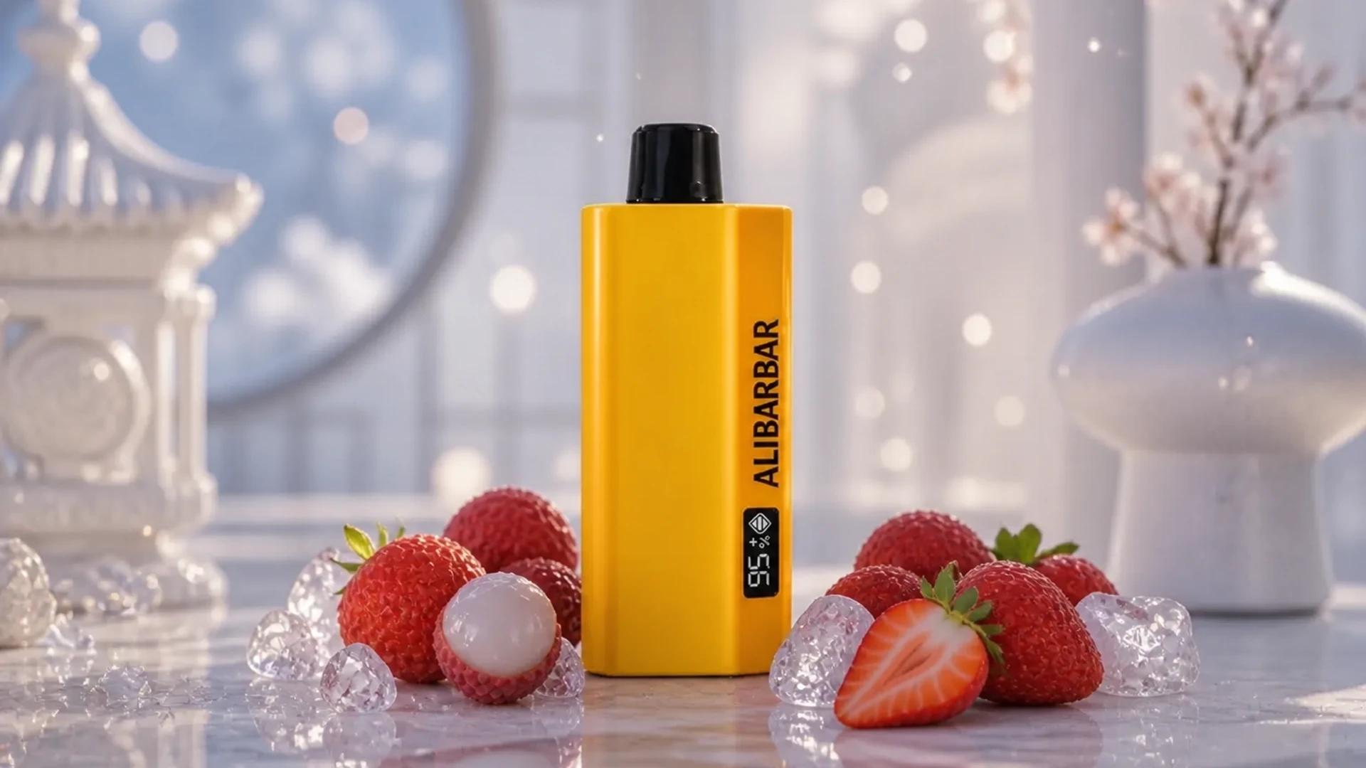 ALIBARBAR TEQ 12000 Strawberry Lychee lifestyle flavour scene