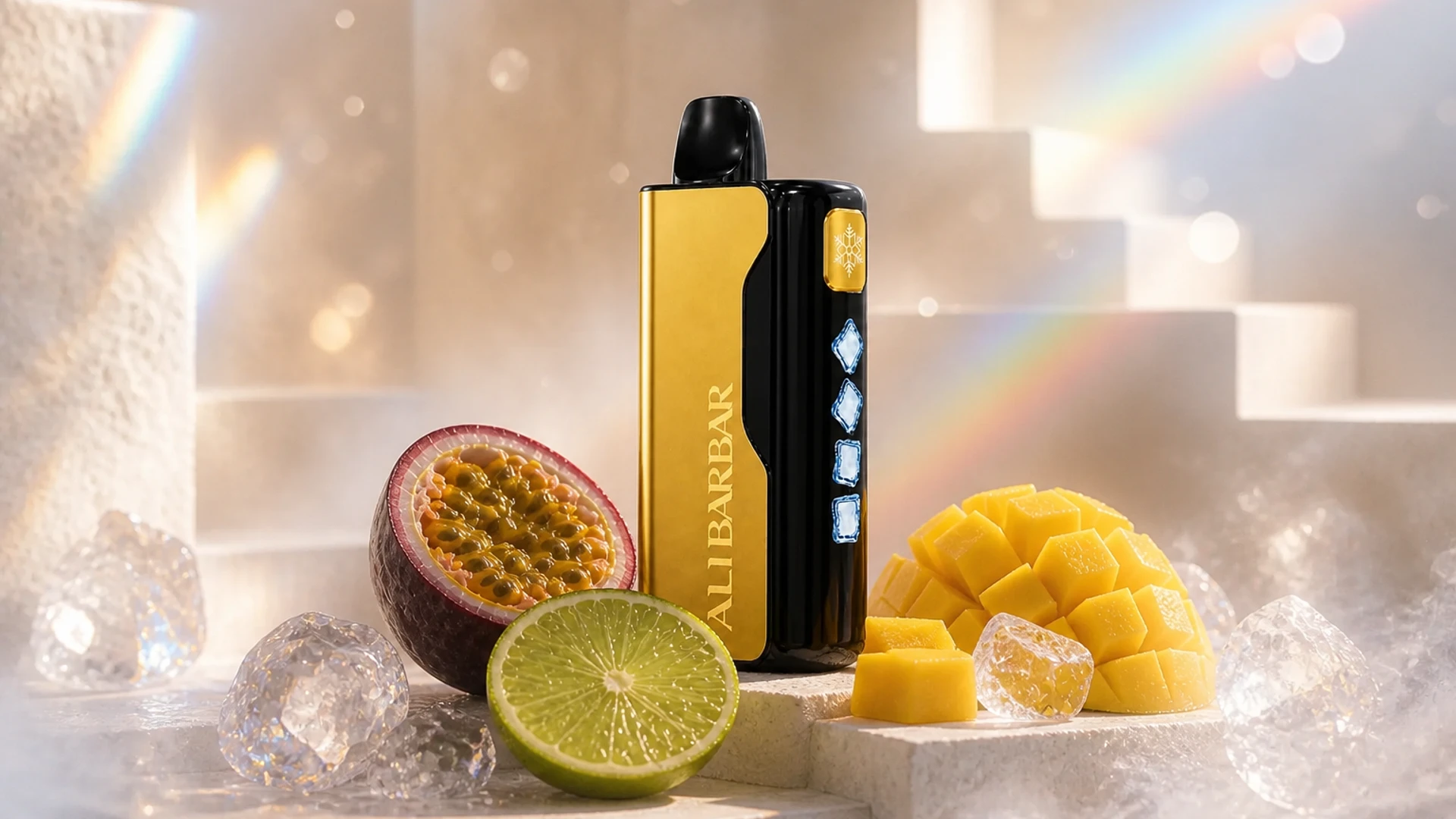 ALIBARBAR 12000 Passionfruit Mango Lime atmospheric flavour artwork