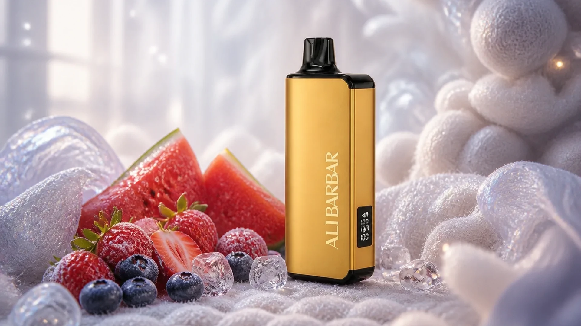 ALIBARBAR 9000 Strawberry Watermelon lifestyle flavour scene