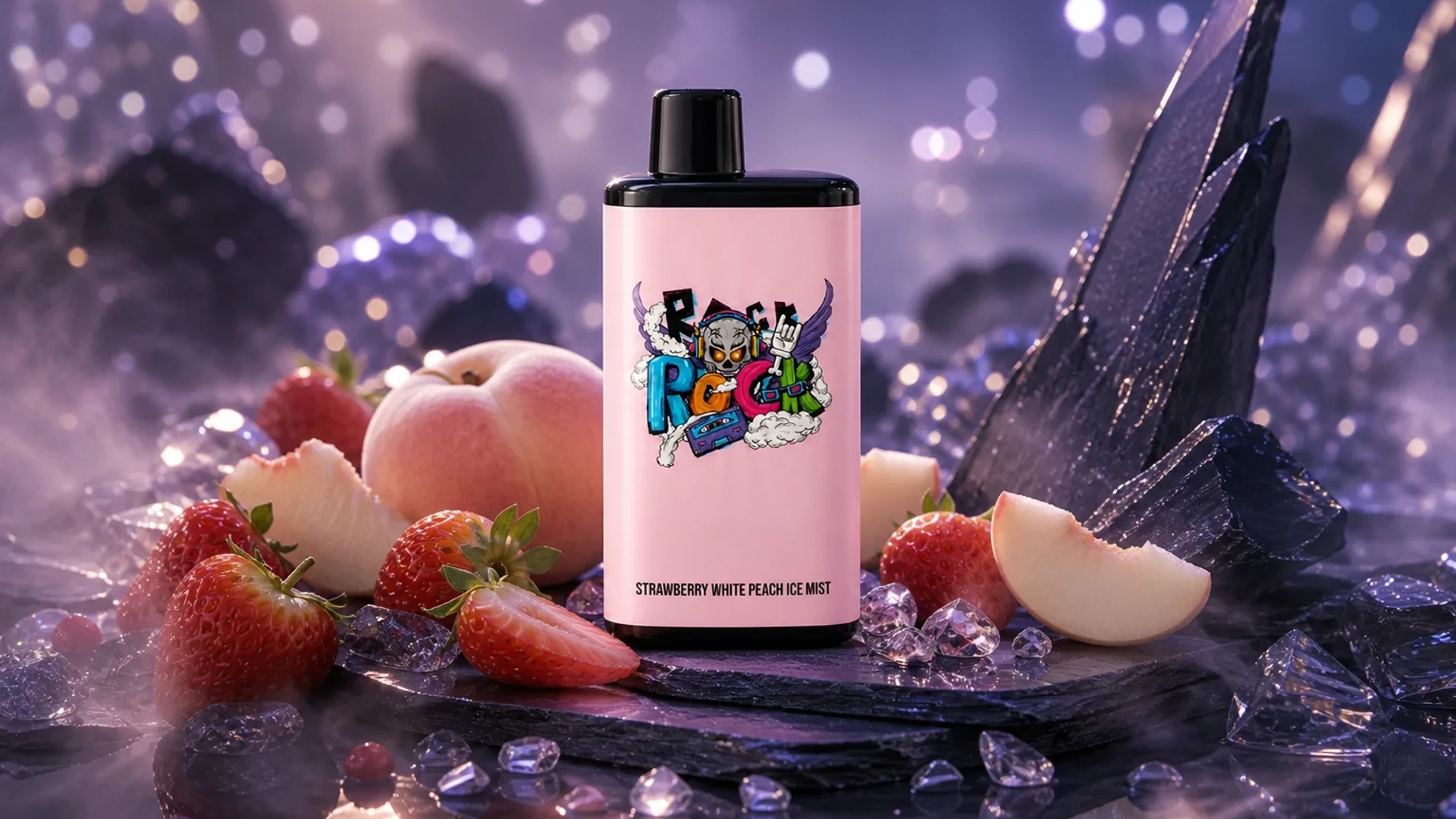 IGET Bar Pro 10000 Strawberry White Peach Ice Mist atmospheric flavour artwork