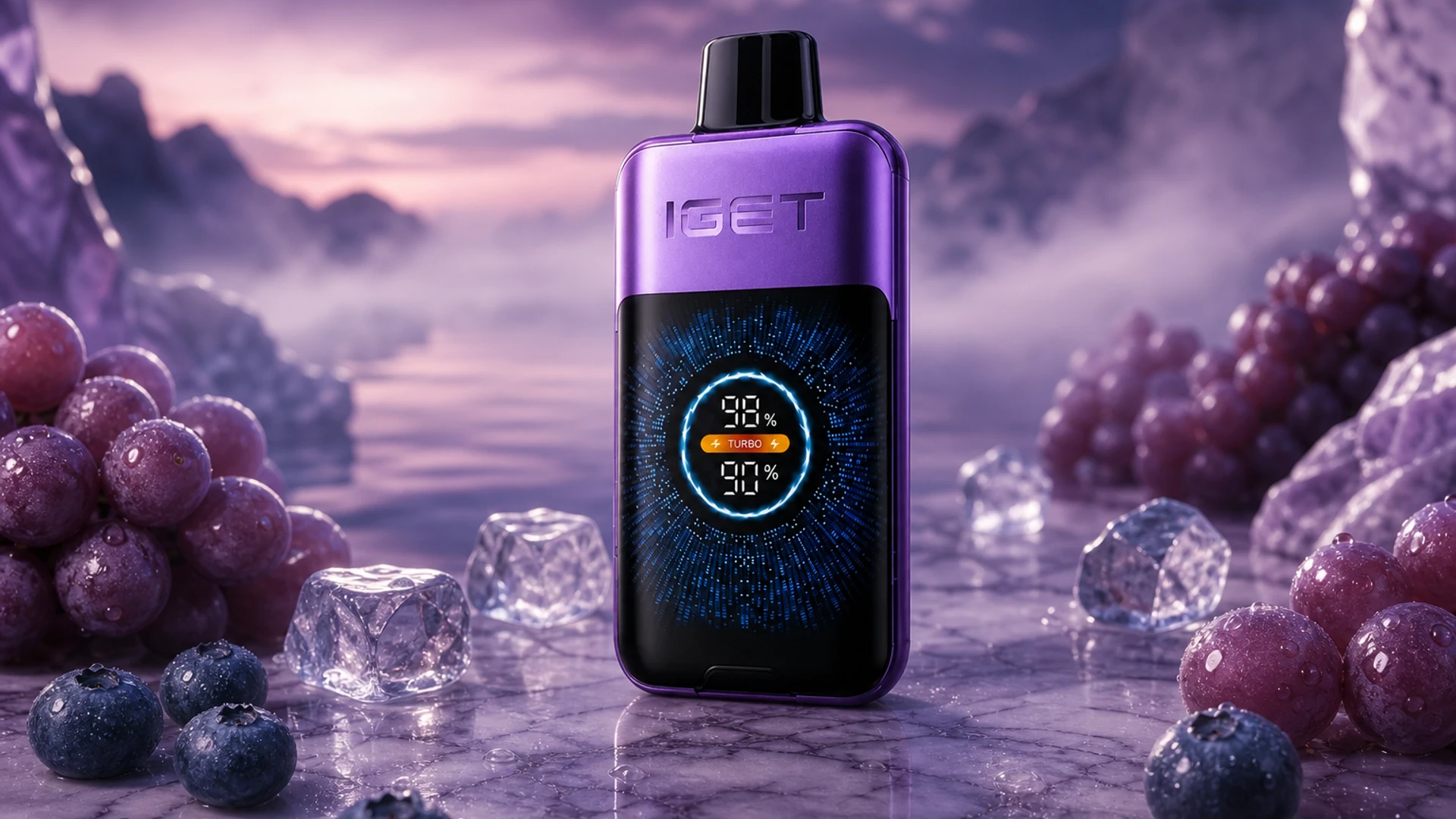 IGET One 12000 Grape Ice atmospheric flavour artwork