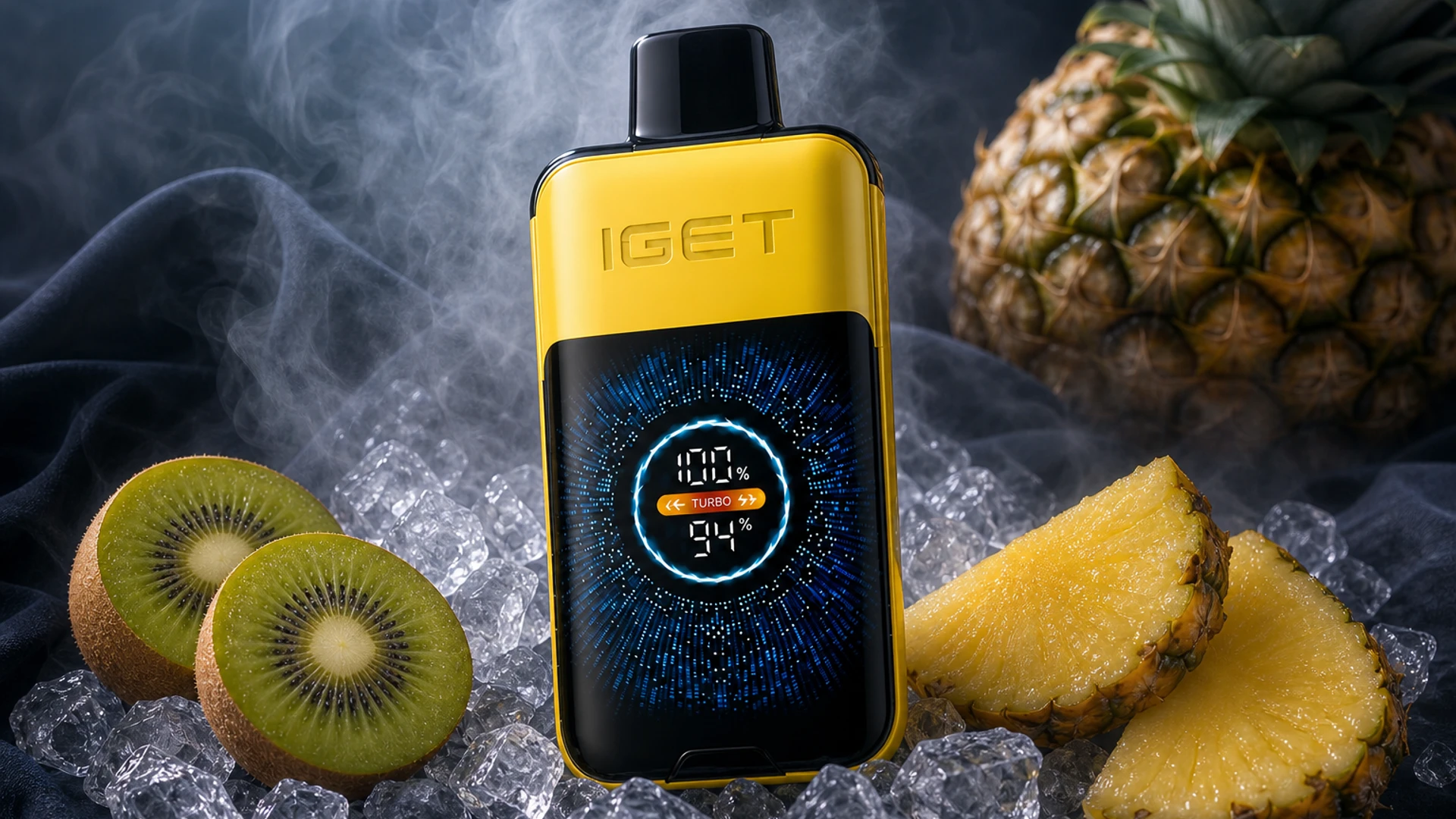 IGET One 12000 Kiwi Pineapple atmospheric flavour artwork