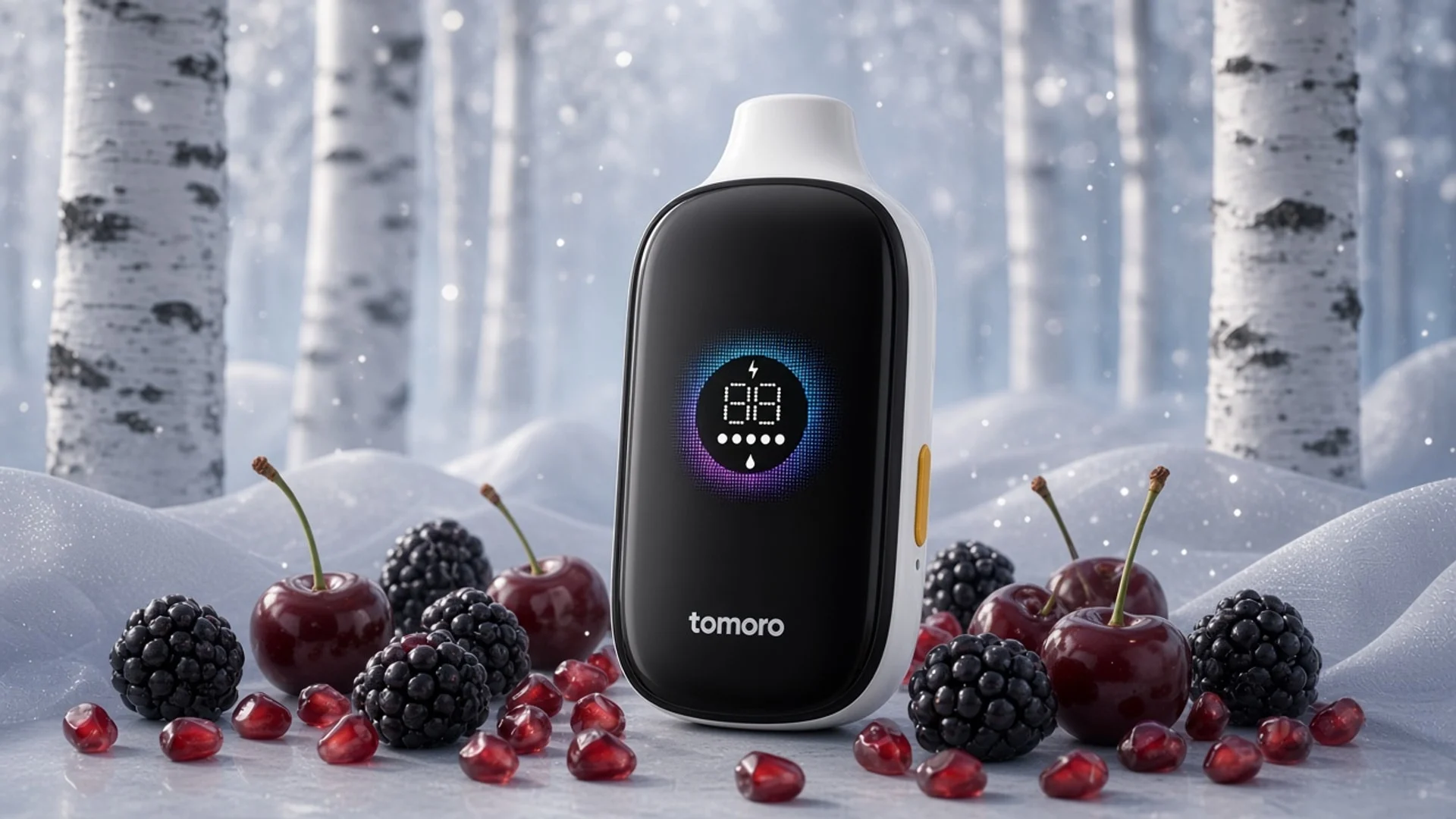 TOMORO MAX 15000 Blackberry Cherry Pomegranate flavour concept artwork