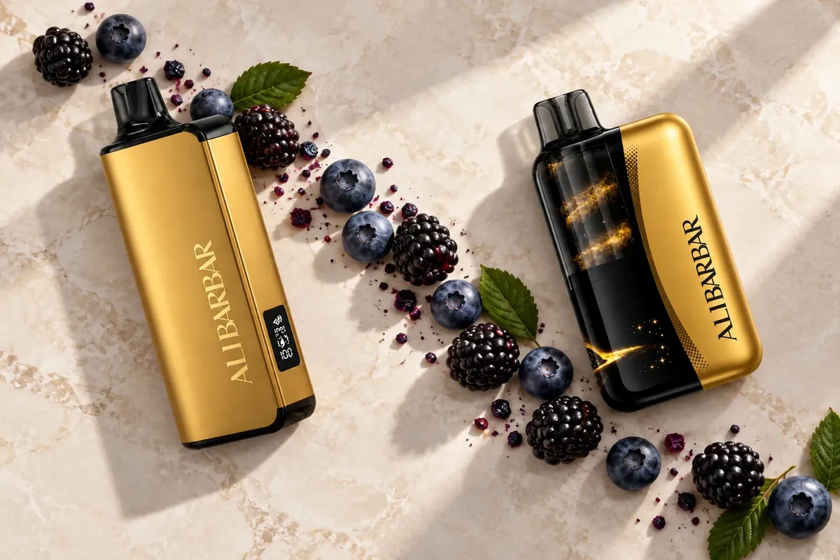 ALIBARBAR 9000 and Swirl 13000 devices with blueberry and blackberry flavour cues
