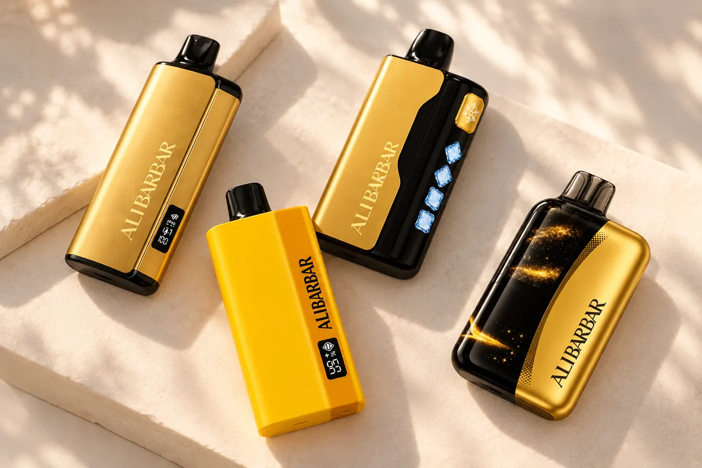 Four different ALIBARBAR model bodies arranged on a light tabletop